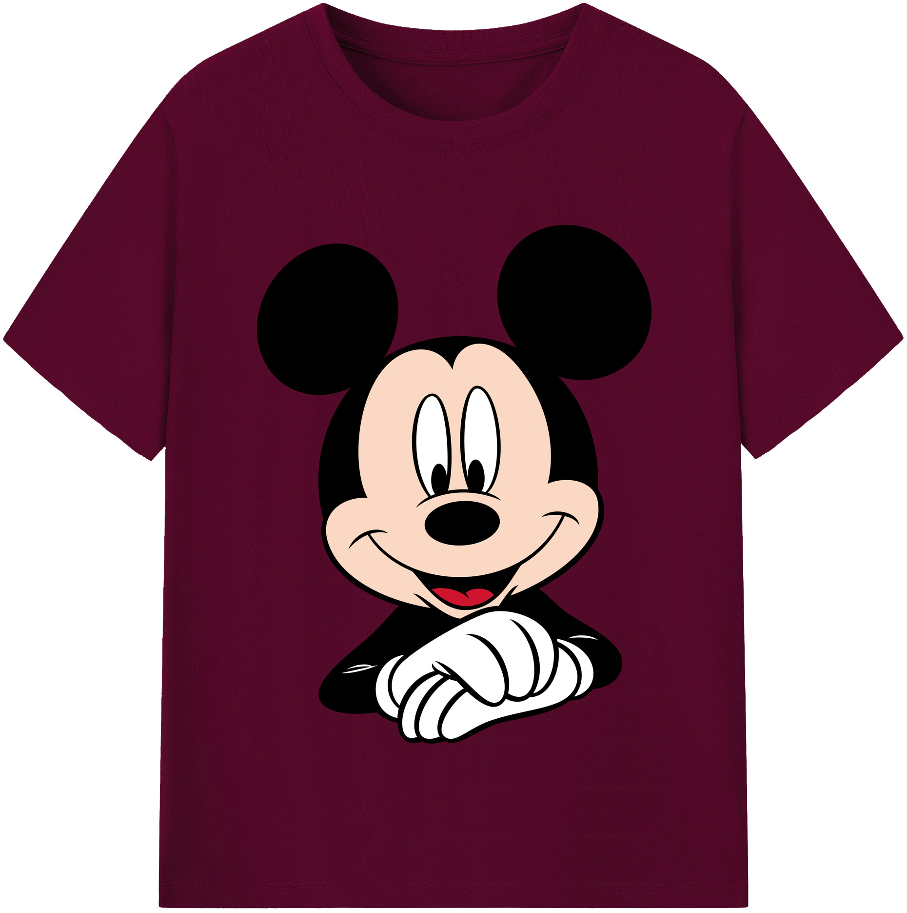 （画像用） ミッキーマウス Mickey Mouse レディースカジュアルプリントTシャツ（綿100％）